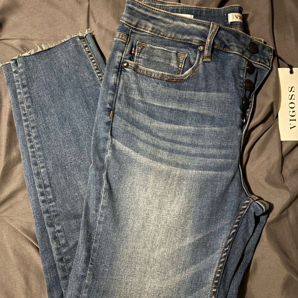 Vigoss Women's Distressed Blue Skinny Jeans